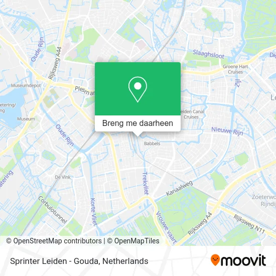 Sprinter Leiden - Gouda kaart