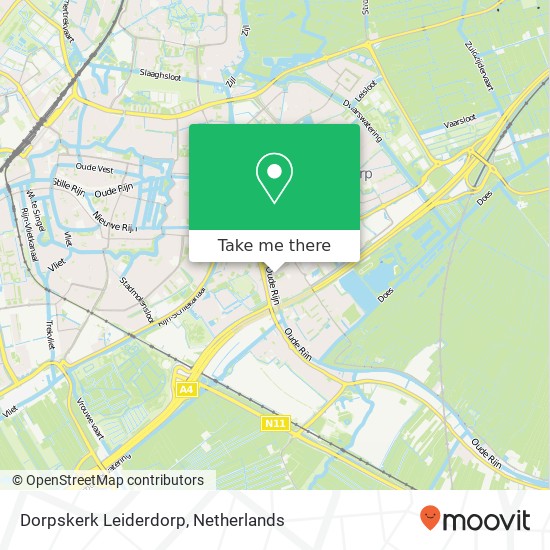 Dorpskerk Leiderdorp kaart