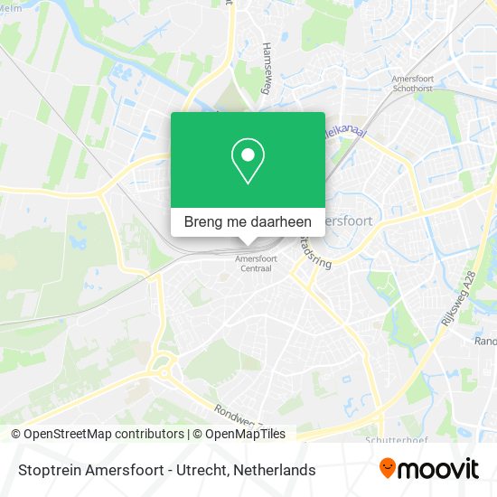 Stoptrein Amersfoort - Utrecht kaart