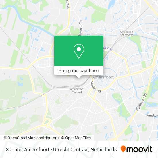 Sprinter Amersfoort - Utrecht Centraal kaart