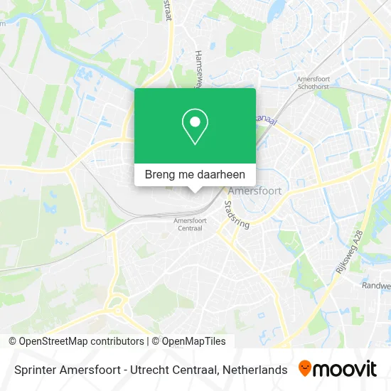 Sprinter Amersfoort - Utrecht Centraal kaart