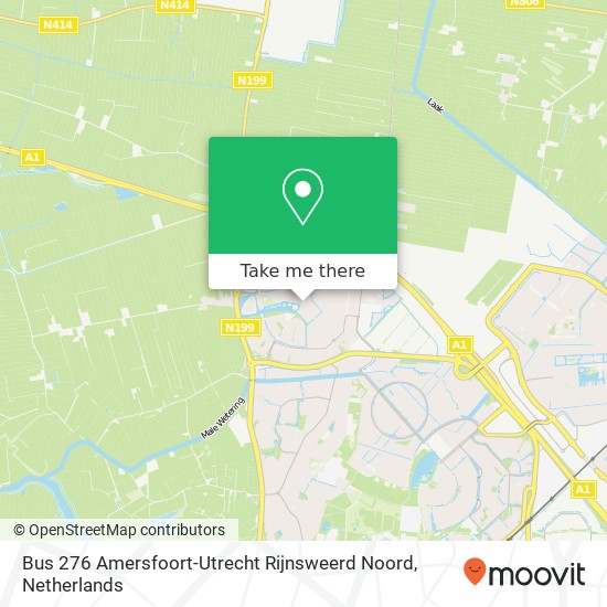 Bus 276 Amersfoort-Utrecht Rijnsweerd Noord kaart