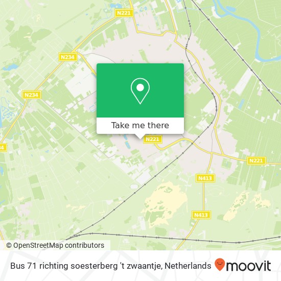 Bus 71 richting soesterberg  't zwaantje kaart