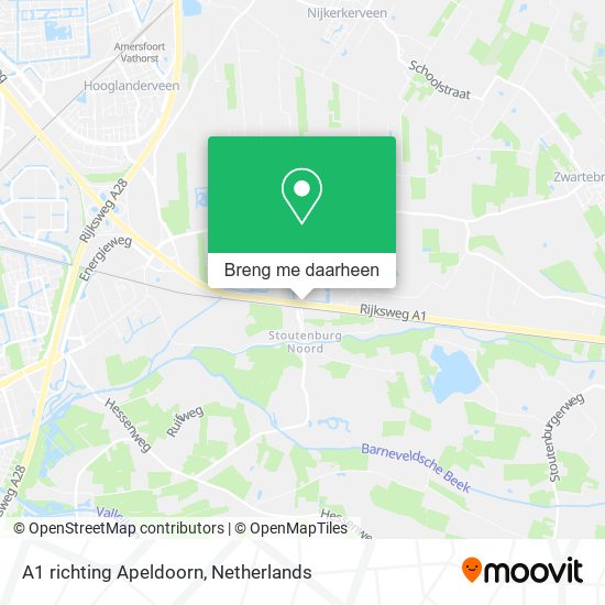 A1 richting Apeldoorn kaart