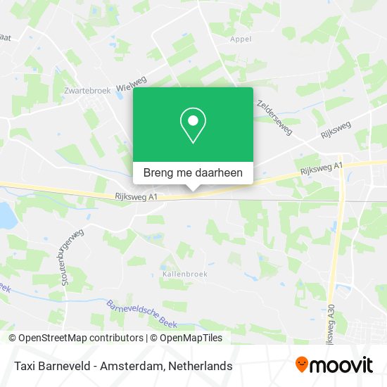 Taxi Barneveld - Amsterdam kaart