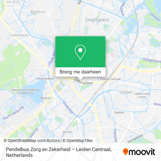 Pendelbus Zorg en Zekerheid – Leiden Centraal kaart