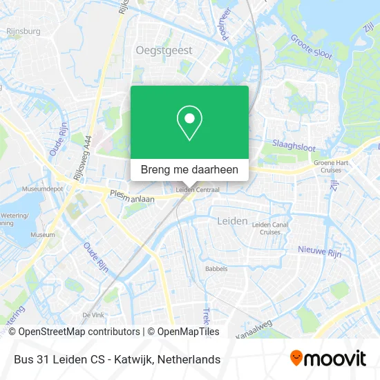 Bus 31 Leiden CS - Katwijk kaart