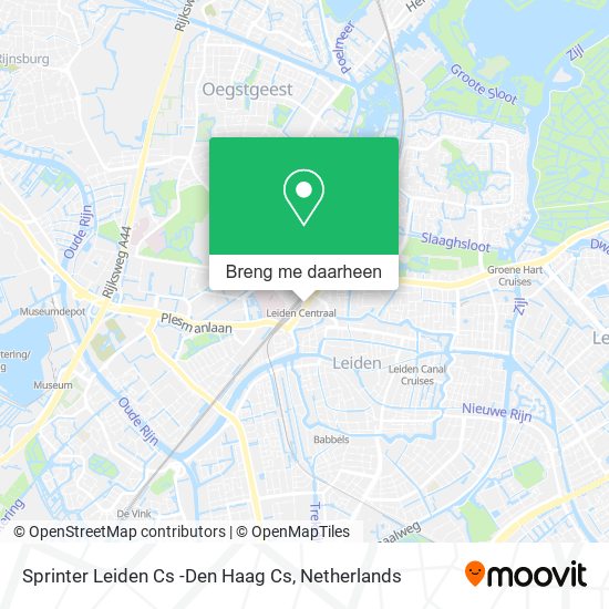 Sprinter Leiden Cs -Den Haag Cs kaart