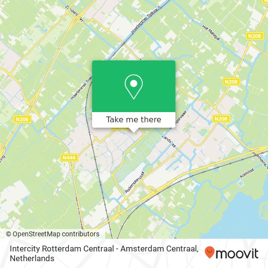Intercity Rotterdam Centraal - Amsterdam Centraal kaart