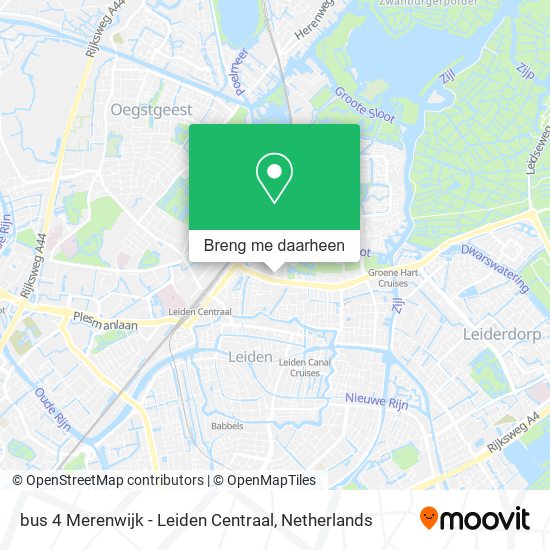 bus 4 Merenwijk - Leiden Centraal kaart
