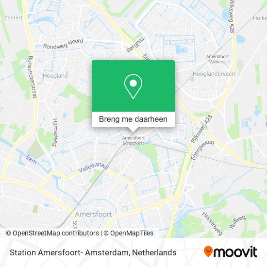 Station Amersfoort- Amsterdam kaart