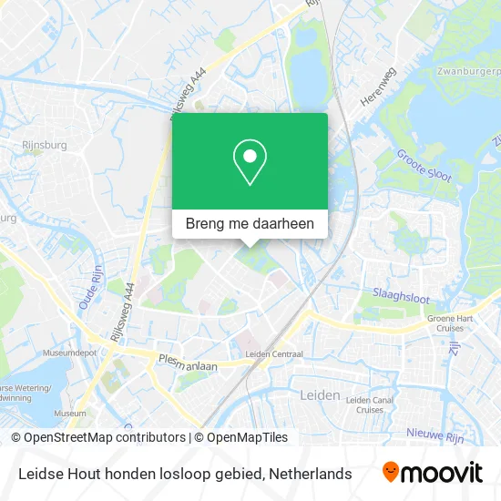 Leidse Hout honden losloop gebied kaart