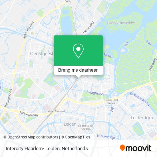 Intercity Haarlem- Leiden kaart
