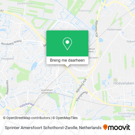 Sprinter Amersfoort Schothorst-Zwolle kaart