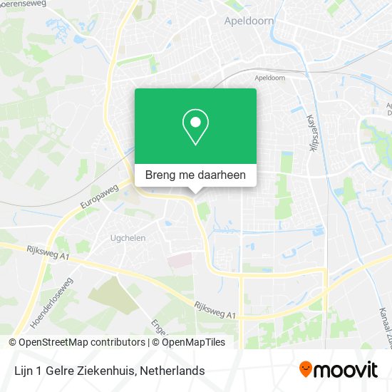 Lijn 1 Gelre Ziekenhuis kaart