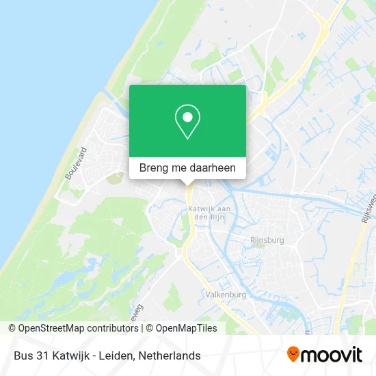 Bus 31 Katwijk - Leiden kaart