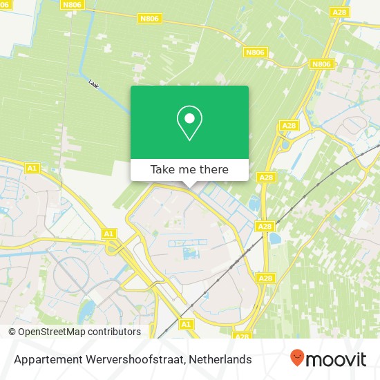 Appartement Wervershoofstraat kaart
