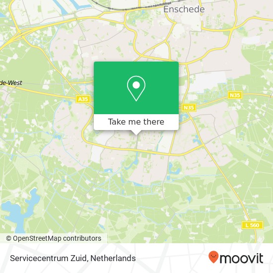 Servicecentrum Zuid kaart