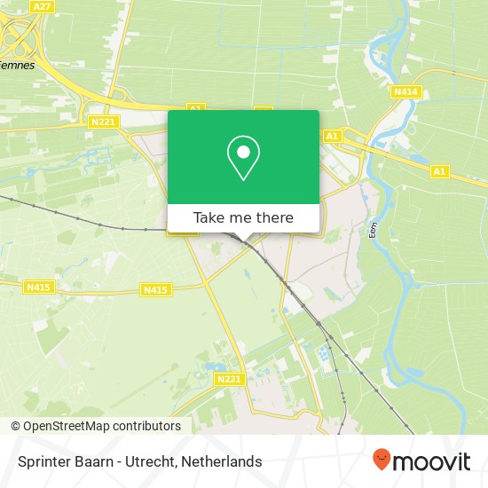 Sprinter Baarn - Utrecht kaart