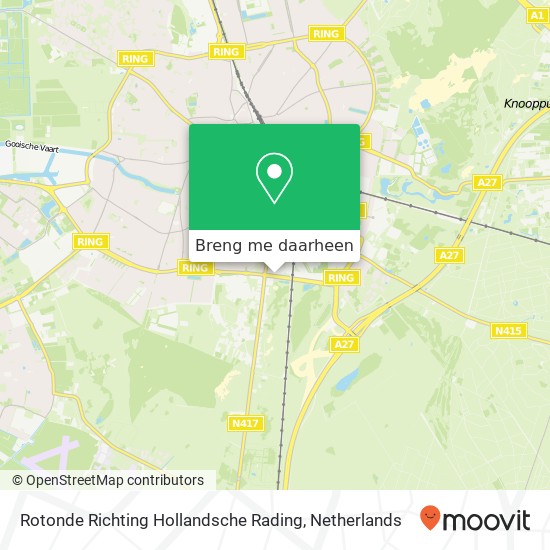 Rotonde Richting Hollandsche Rading kaart