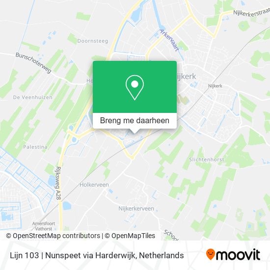 Lijn 103 | Nunspeet via Harderwijk kaart