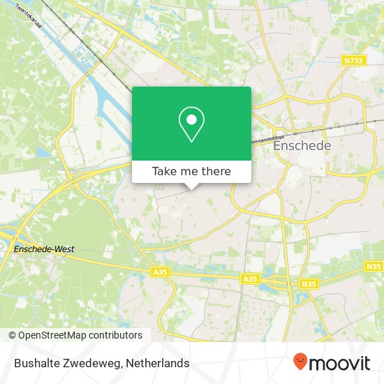 Bushalte Zwedeweg kaart