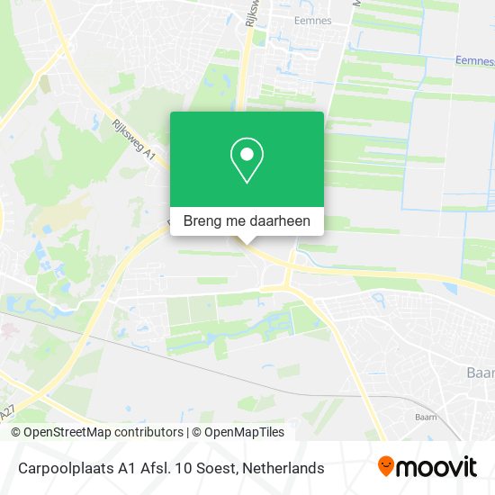 Carpoolplaats A1 Afsl. 10 Soest kaart