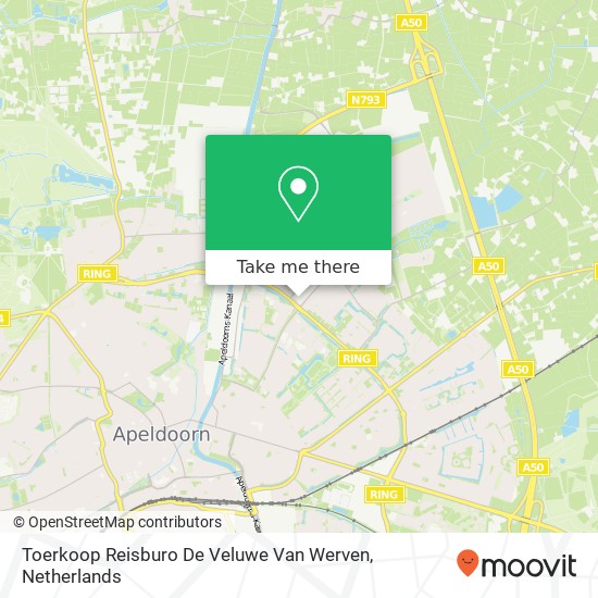 Toerkoop Reisburo De Veluwe Van Werven kaart