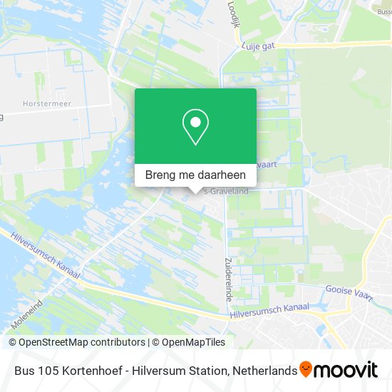 Bus 105 Kortenhoef - Hilversum Station kaart