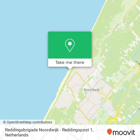 Reddingsbrigade Noordwijk - Reddingspost 1 kaart