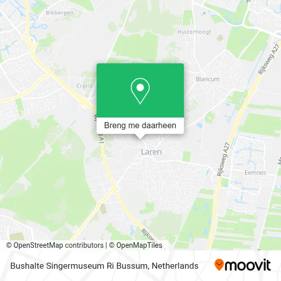 Bushalte Singermuseum Ri Bussum kaart