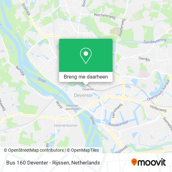 Bus 160 Deventer - Rijssen kaart