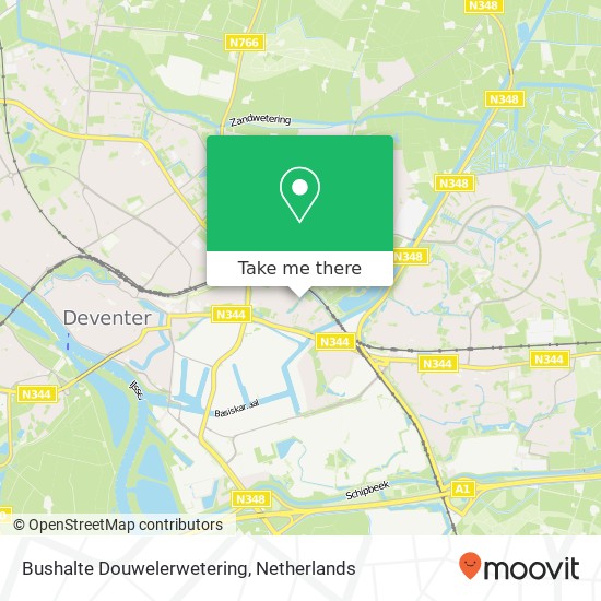 Bushalte Douwelerwetering kaart