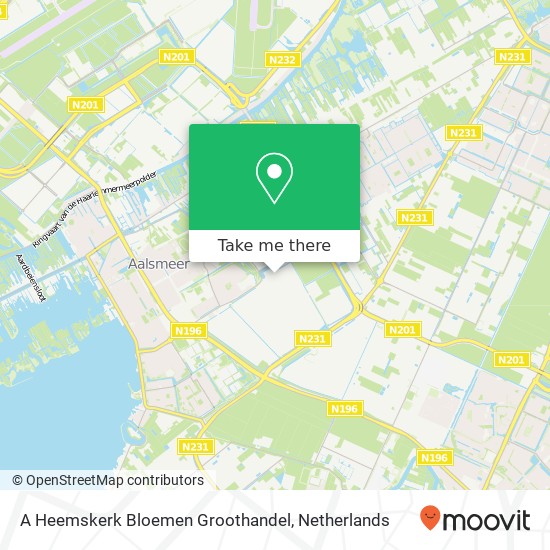 A Heemskerk Bloemen Groothandel kaart