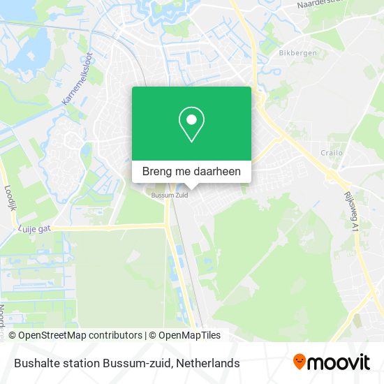Bushalte station Bussum-zuid kaart