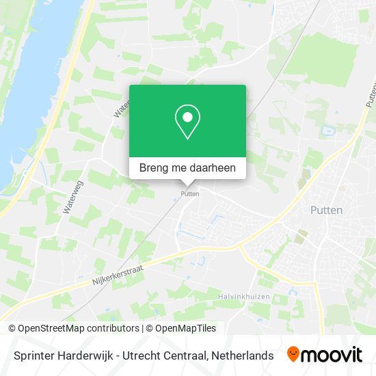 Sprinter Harderwijk - Utrecht Centraal kaart