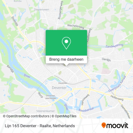 Lijn 165 Deventer - Raalte kaart