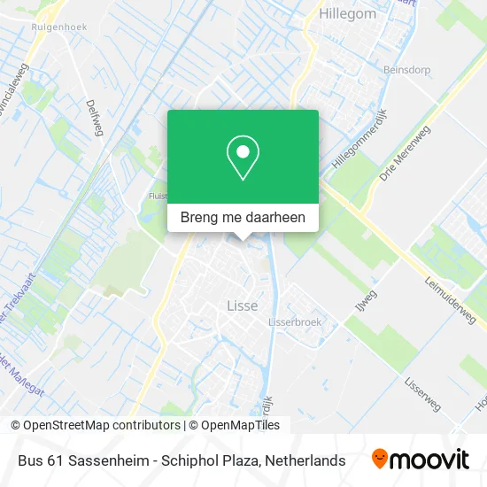 Bus 61 Sassenheim - Schiphol Plaza kaart