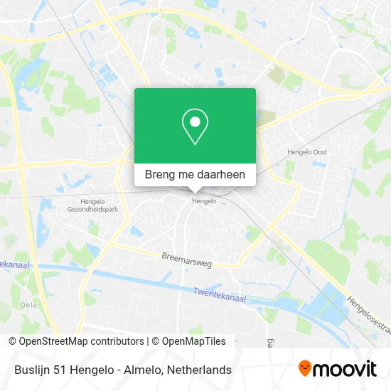 Buslijn 51 Hengelo - Almelo kaart
