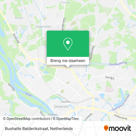 Bushalte Balderikstraat kaart