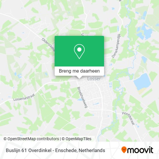 Buslijn 61 Overdinkel - Enschede kaart