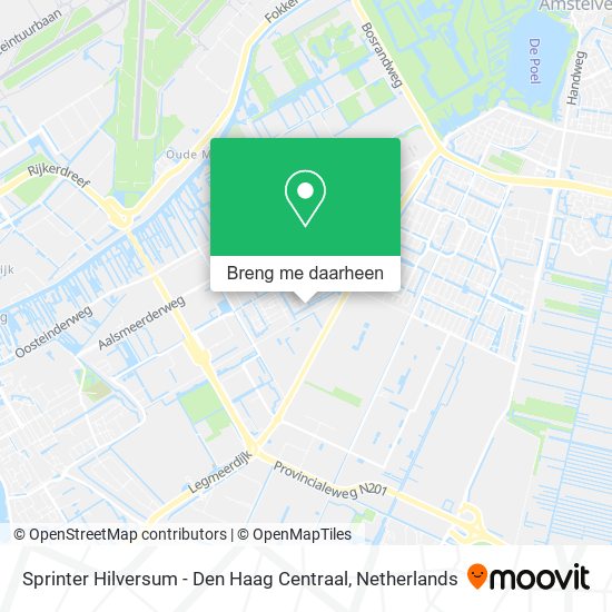 Sprinter Hilversum - Den Haag Centraal kaart