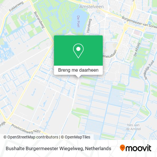 Bushalte Burgermeester Wiegelweg kaart