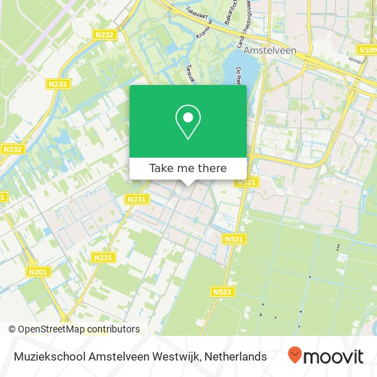 Muziekschool Amstelveen  Westwijk kaart