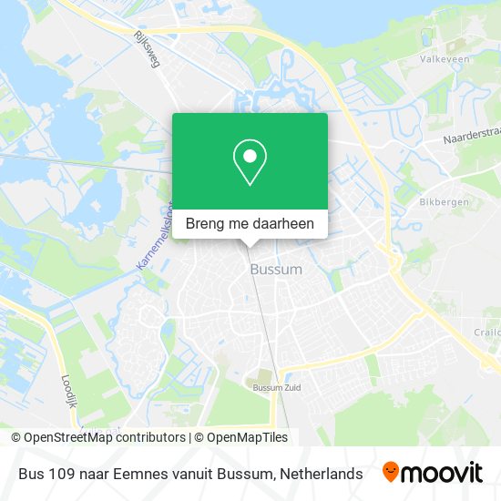 Bus 109 naar Eemnes vanuit Bussum kaart