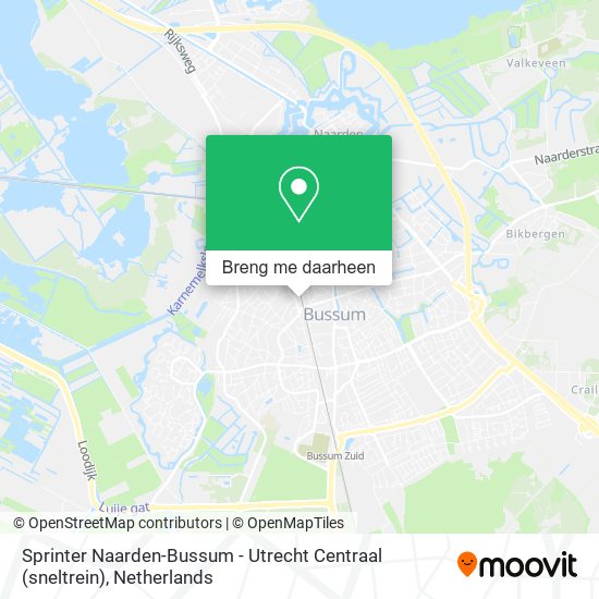 Sprinter Naarden-Bussum - Utrecht Centraal (sneltrein) kaart