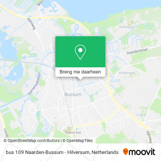 bus 109 Naarden-Bussum - Hilversum kaart