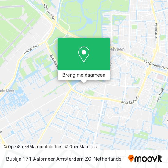 Buslijn 171 Aalsmeer Amsterdam ZO kaart