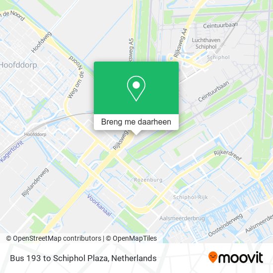 Bus 193 to Schiphol Plaza kaart