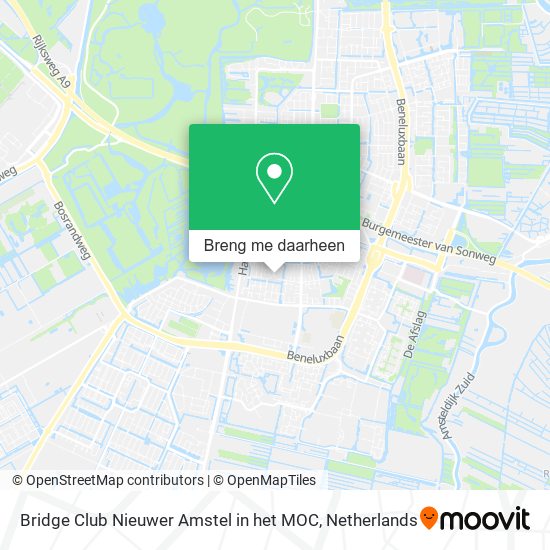 Bridge Club Nieuwer Amstel in het MOC kaart